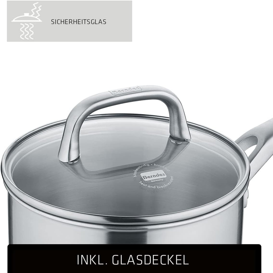 Berndes Topf Tricion Resist 16 cm, Stieltopf mit Deckel 1,8 l Volumen, für alle Herdarten inkl. Indu