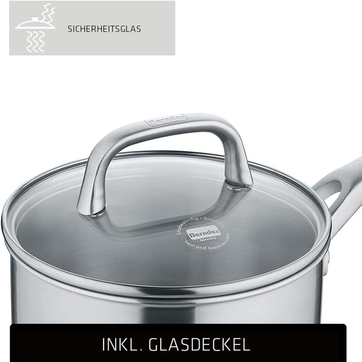 Berndes Topf Tricion Resist 16 cm, Stieltopf mit Deckel 1,8 l Volumen, für alle Herdarten inkl. Indu