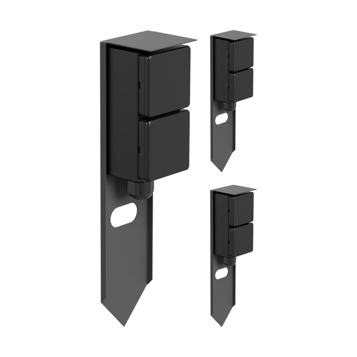 ledscom.de 3 Stück Garten Steckdosensäule PIWI mit Erdspiess für aussen, IP44, 2-Fach, Edelstahl, an