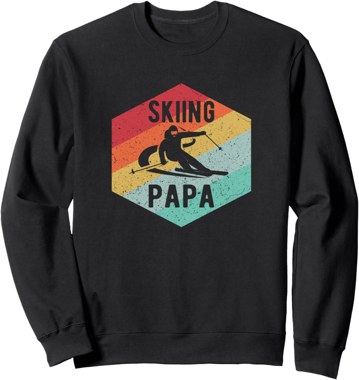 Retro Skiing Papa 70's Skiers Ski Gift Sweatshirt
