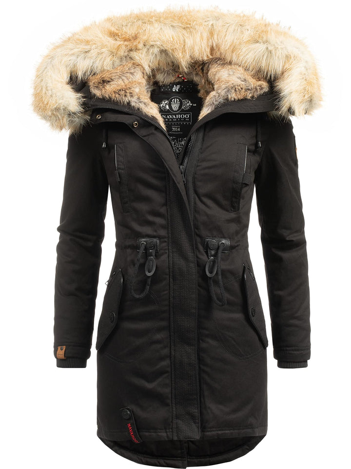 Navahoo Damen Warmer Winterparka mit Kapuze Bombii XS-XXL XS Schwarz, XS Schwarz