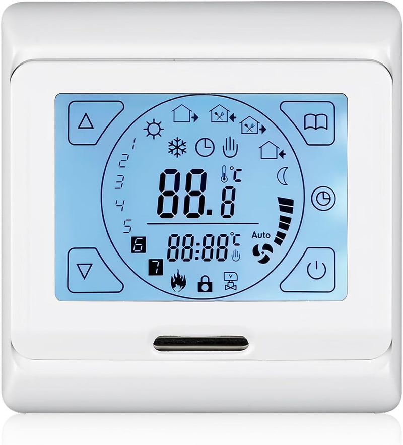 Thermostat Fussbodenheizung, E91 Raumthermostat 16 A, Unterputz Touchscreen Raumthermostat Thermosta