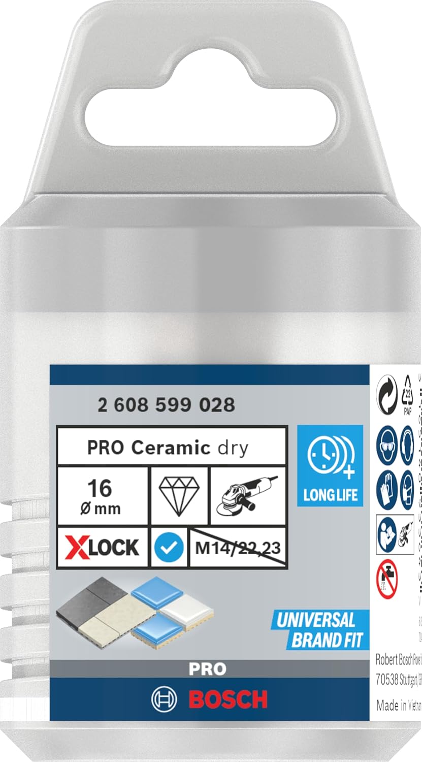 Bosch Professional 1x Diamanttrockenbohrer Best (für Keramik, X-LOCK, Dry Speed, Ø 16 mm, Arbeitslän
