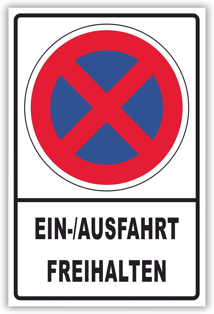 SCHILDER HIMMEL anpassbares Ausfahrt Einfahrt freihalten Schild 59x42cm Kunststoff, Nr 152 eigener T