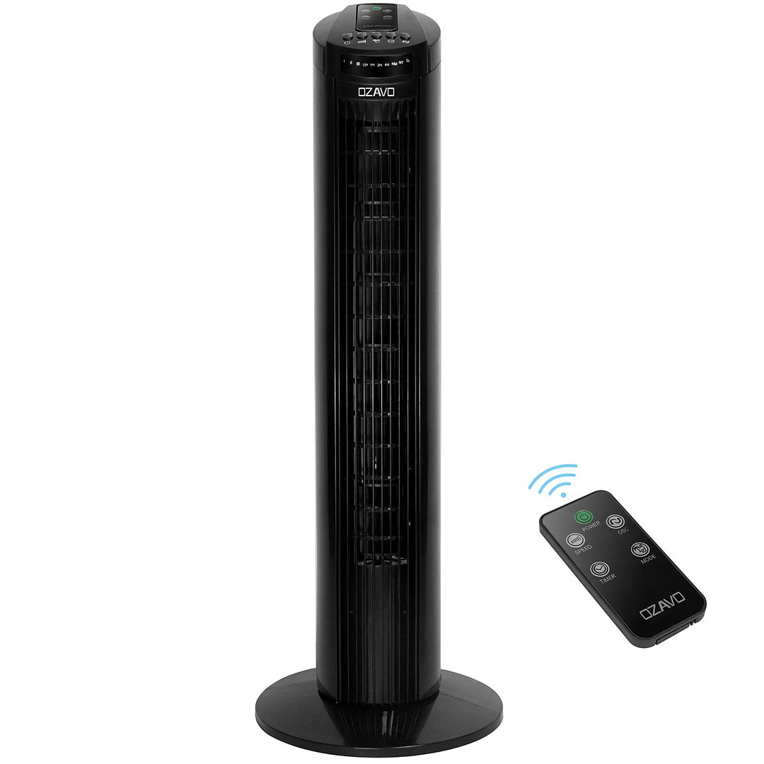 OZAVO Turmventilator, 3 Stufen Ventilator, oszillierend Standventilator, Tower-Ventilator Säulenvent