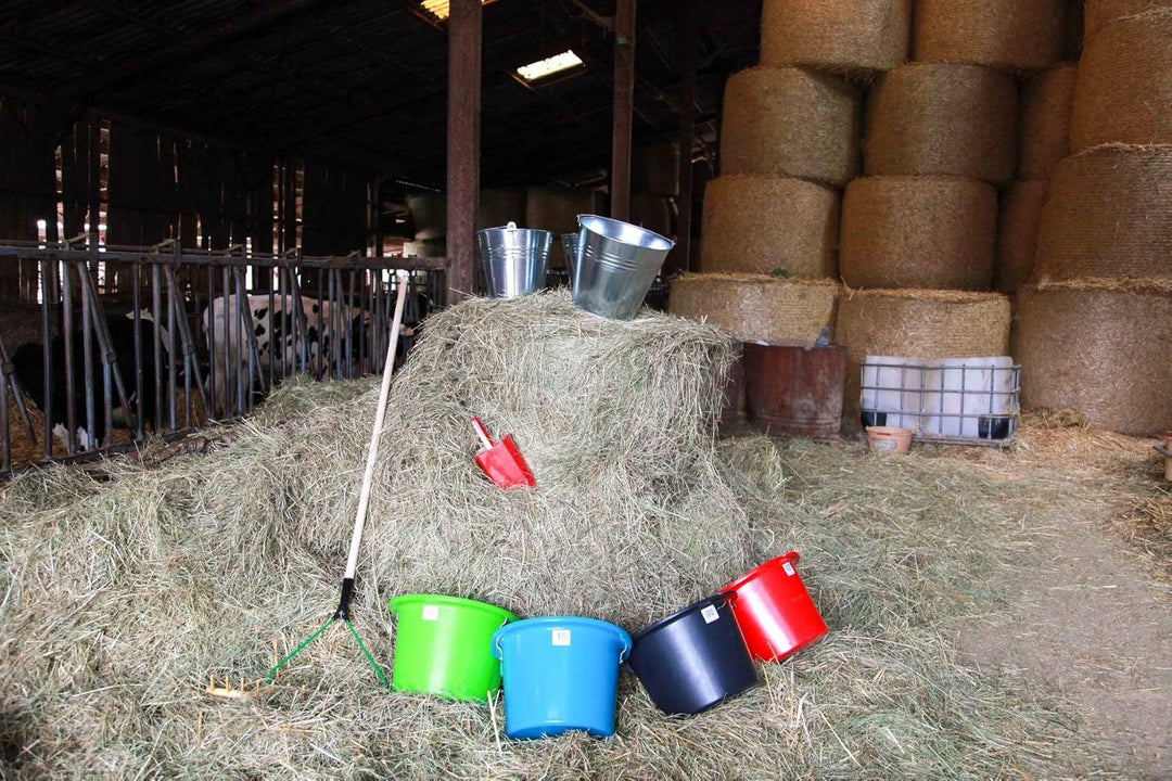 Kerbl Kunststoff-Rechen (aus Polypropylen, 16 Zinken, Stielhalter ø 27 mm, ohne Stiel, für Heu / Gra