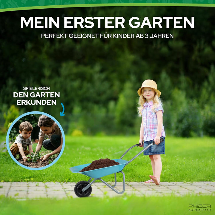 Schubkarre Kinder + Gartenwerkzeug Kinder aus Metall - Kinderschubkarre mit Gartenwerkzeug: Schaufel
