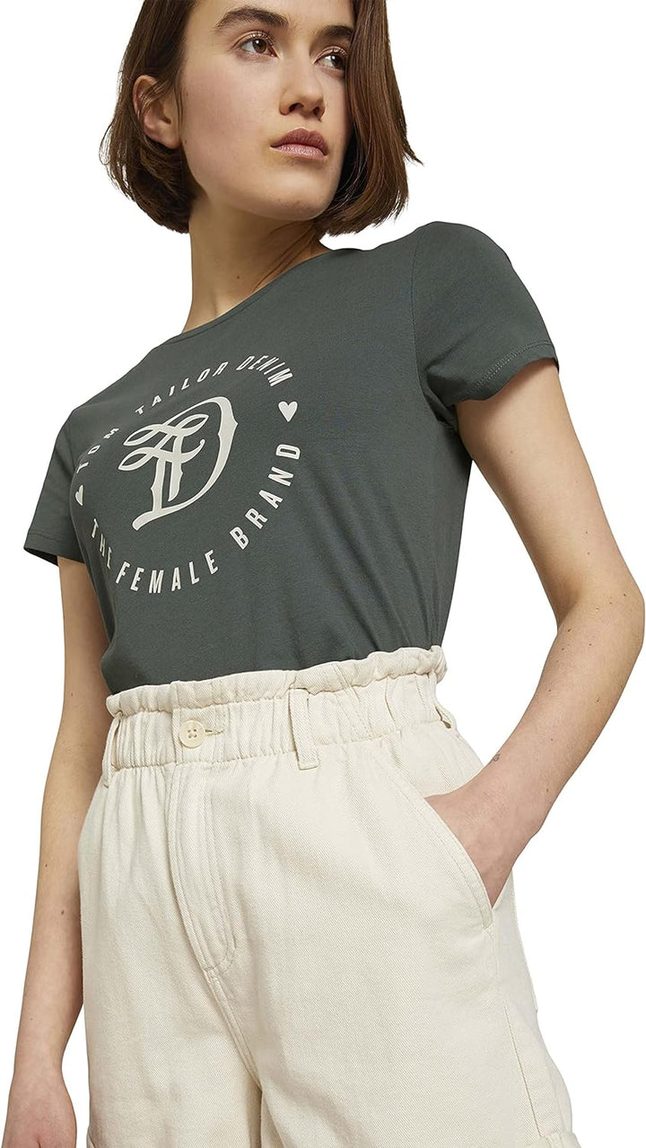 TOM TAILOR Denim Damen Bermuda Paperbag Shorts L 22515 - Soft Creme Beige, L 22515 - Soft Creme Beig