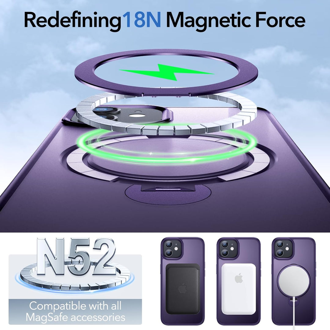 Anqrp 360° All-in-One-Ständerhülle für iPhone 12/12 Pro Hülle mit Rotierbarem Magnetischem Ständerri