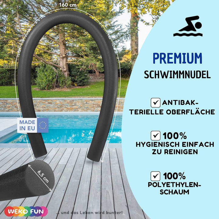 Schwimmnudel für Kinder & Erwachsene 160cm - Lange Poolnudel 2er Set - 9 Farben zur Auswahl - Schwim
