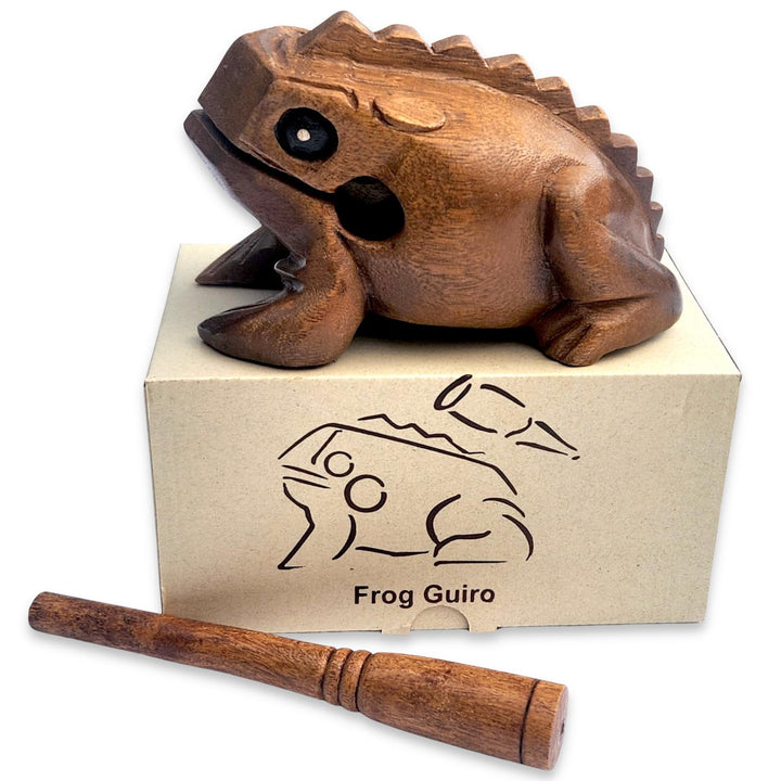 Purity Style Quakender Holzfrosch Guiro in Geschenkverpackung - Schlaginstrument aus Fairem Handel (