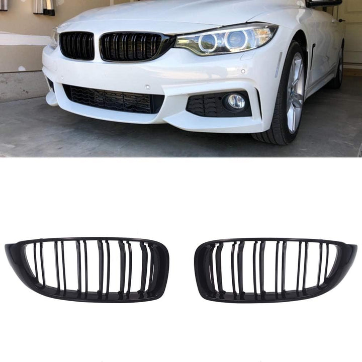 GSRECY Für F32, F33, F36, F80, F82, F83, 4er-Reihe, Nieren-Twin-Lamellen-Stossstangengrill, schwarz