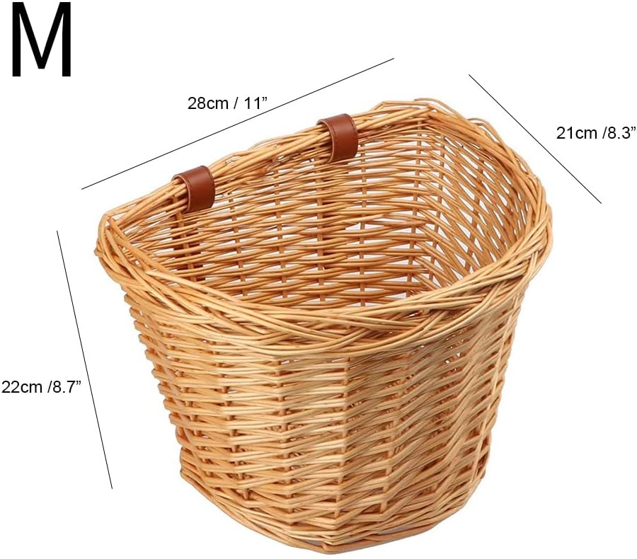 AVASTA Fahrradkorb aus Weidengeflecht für Fahrräder für Erwachsene, handgewebter vorderer Lenker-Auf