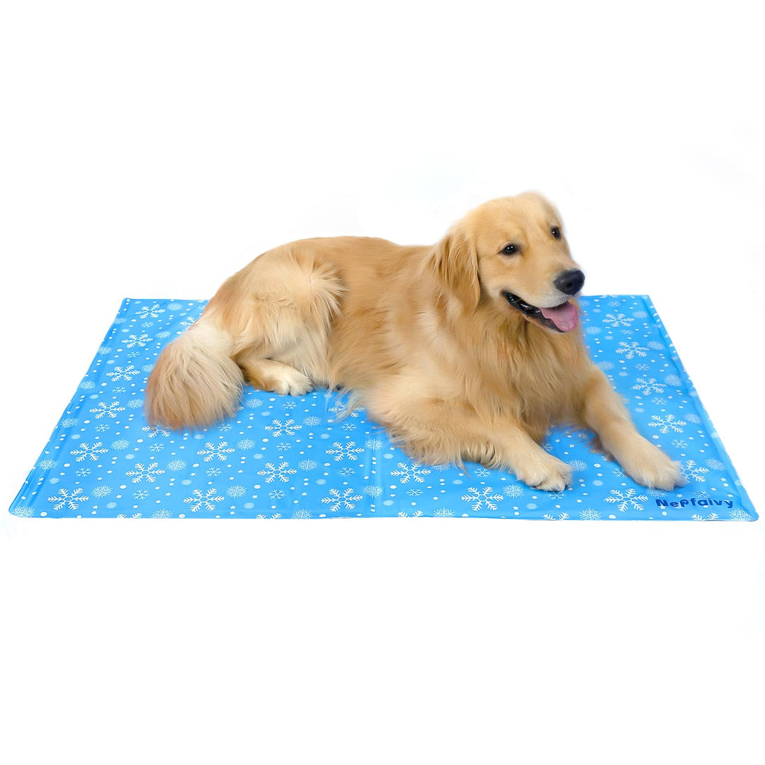 Nepfaivy Kühlmatte Hund Selbstkühlend Gross - 120x80cm Kühldecke Hund mit Ungiftiges Gel, Hundekühlm