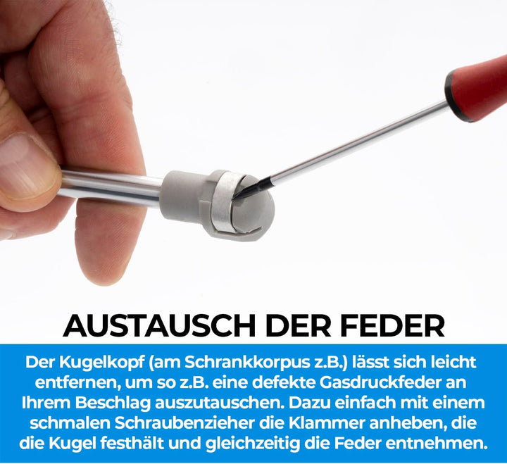 Stahlia Gasdruckfeder 250N (2 Stück) Gasdruckdämpfer Ersatz für Lift-O-Mat Kompressionsfeder Klappen