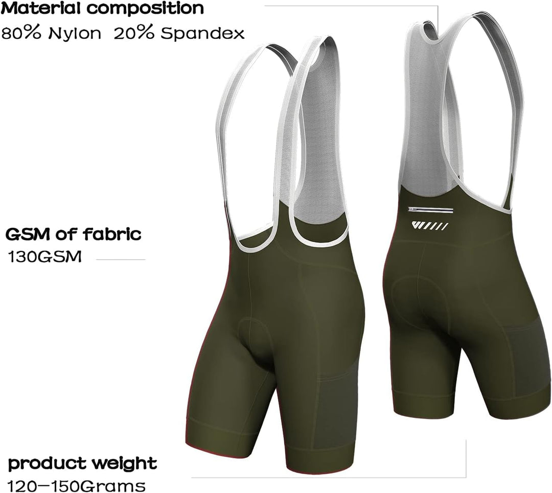 Lo.gas Herren Radfahren Bib Shorts, Radfahren Shorts für Männer Gel gepolstert mit Taschen, Road Sho