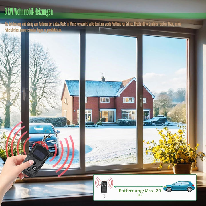 8KW Diesel Standheizung 12V Luft Dieselheizung mit Fernbedienung Air Diesel Heizung Set mit LCD Moni