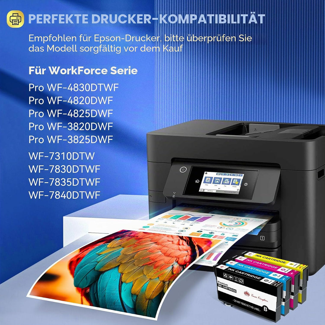 Toner Kingdom Kompatibel für Epson 405XL für Epson WF-3820DWF WF-3825DWF | Kompatibel für Epson 405X