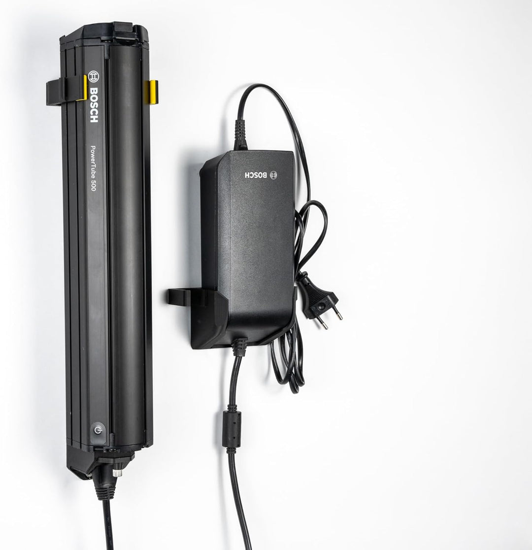 E Bike Akkuhalterung oder Ladegerätehalter mit Schnell-Klicksystem – Akku einklicken &amp; sofort laden