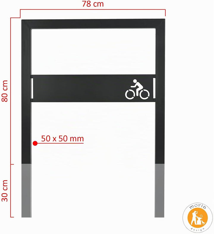 MORIA DESIGN Fahrradständer Boden - 78 cm Bodenparker für 2 Fahrräder - stabiler Fahrradständer für