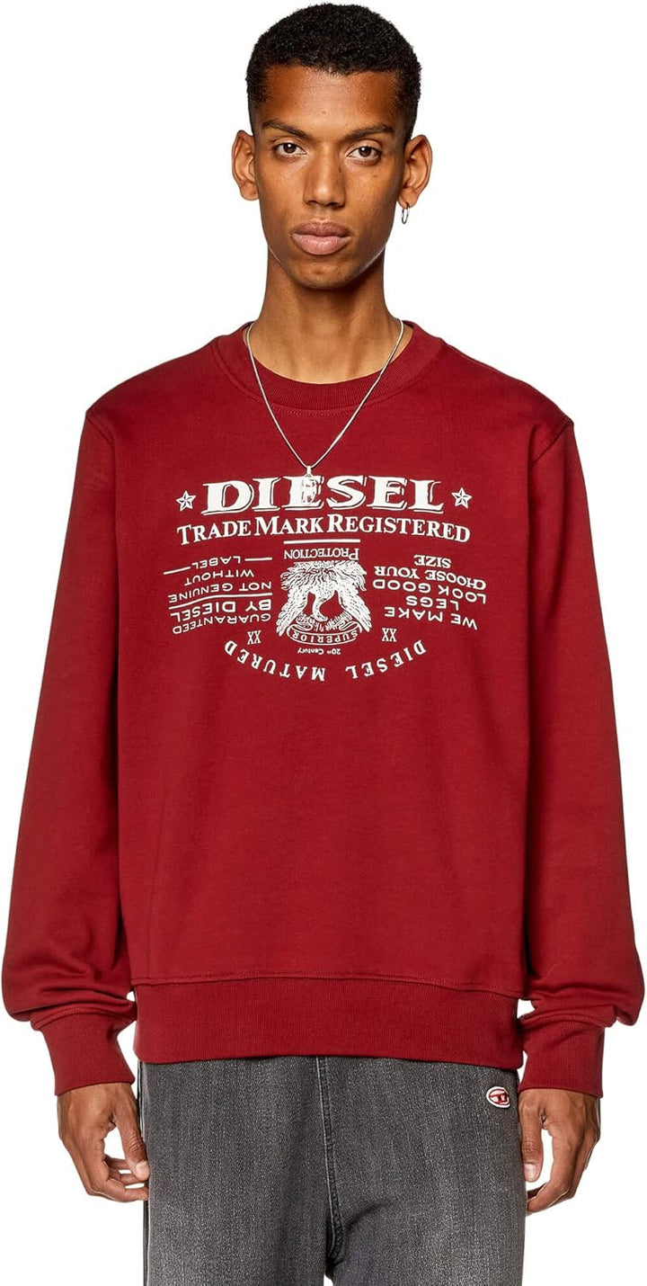 Diesel Herren Sweatshirt mit Rundhalsausschnitt M 40y-0jfav, M 40y-0jfav