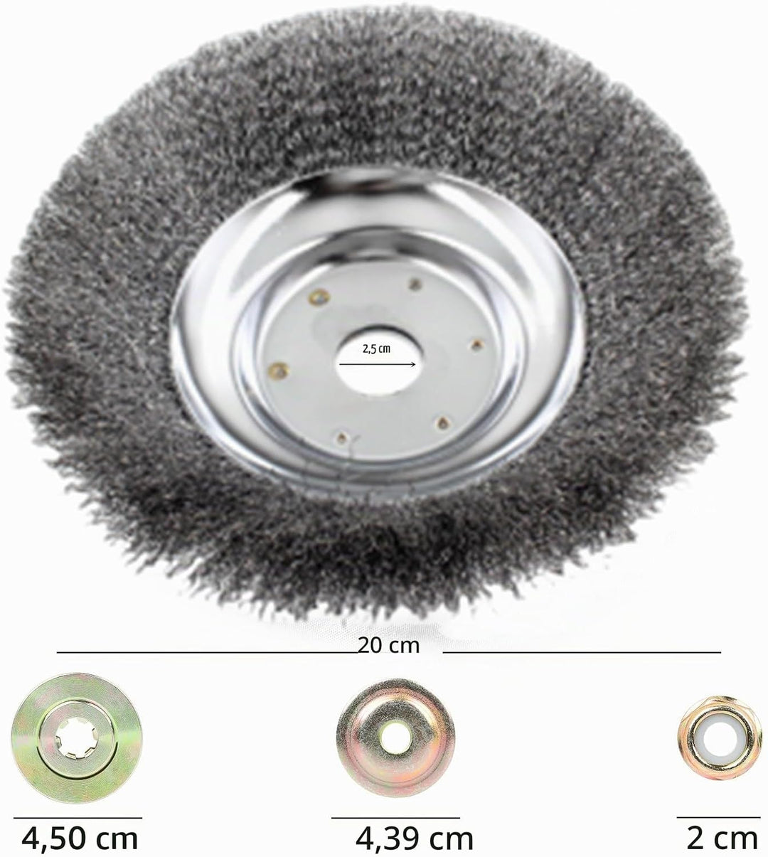 Lihaian Wildkrautbürste für Motorsense Rasentrimmer - Wildkrautbürste mit 25,4mm Bohrung, Bodendurch