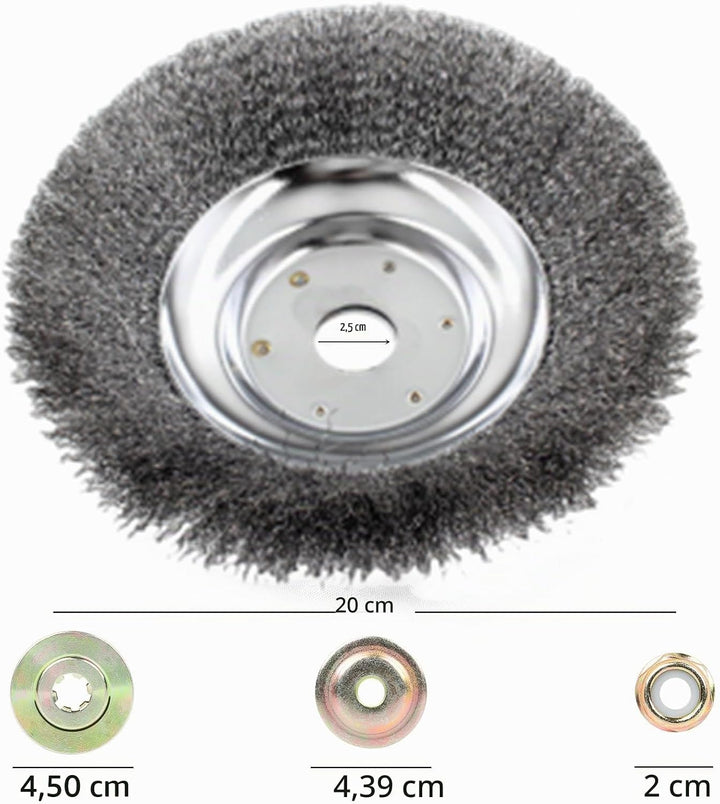 Lihaian Wildkrautbürste für Motorsense Rasentrimmer - Wildkrautbürste mit 25,4mm Bohrung, Bodendurch