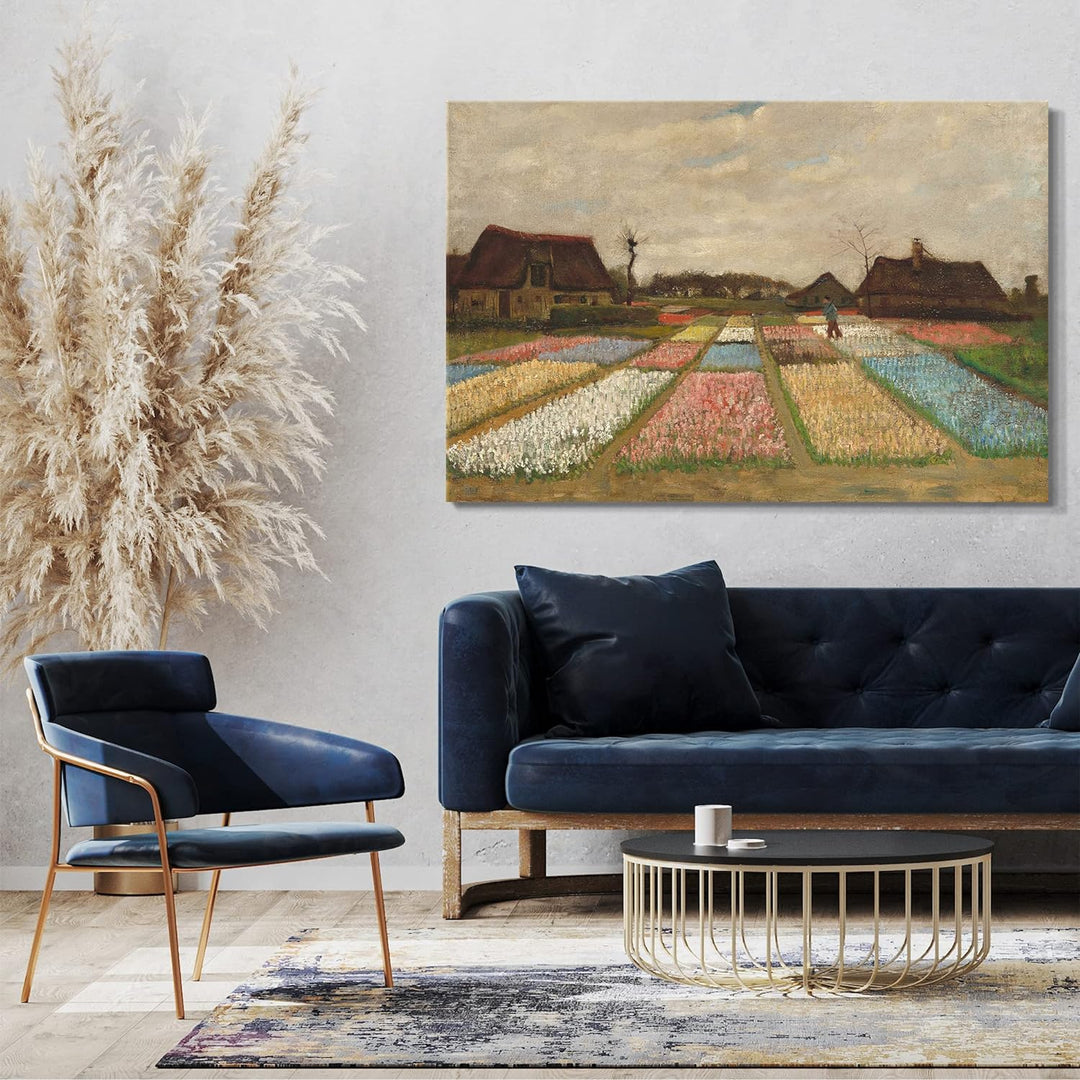Printed Paintings Leinwand (80x60cm): Vincent Van Gogh - Blumenbeete in Holland 80x60 cm, 80x60 cm