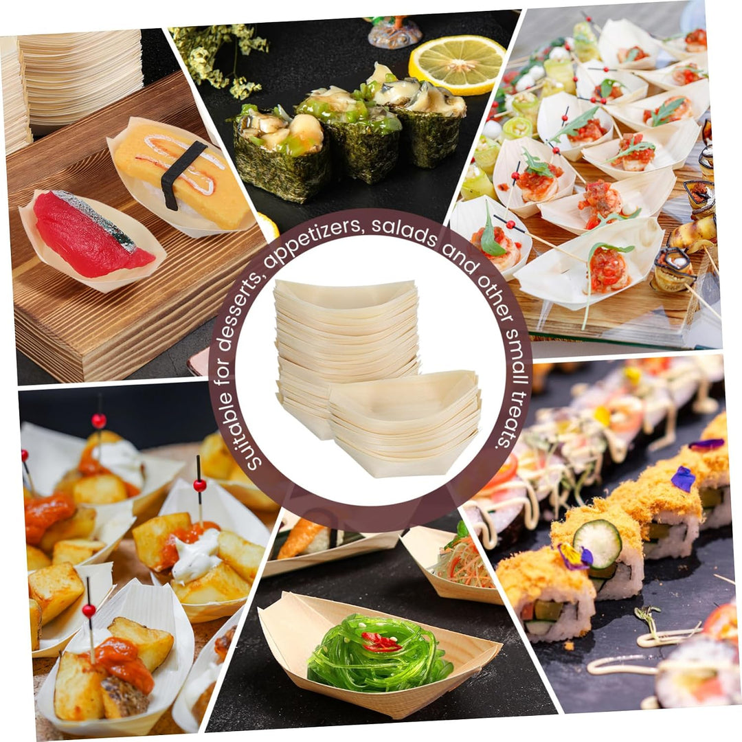 Homoyoyo 50 Stück Snack Schale in Bootsform für Restaurant Snackteller Snacktablett und Sashimi Serv