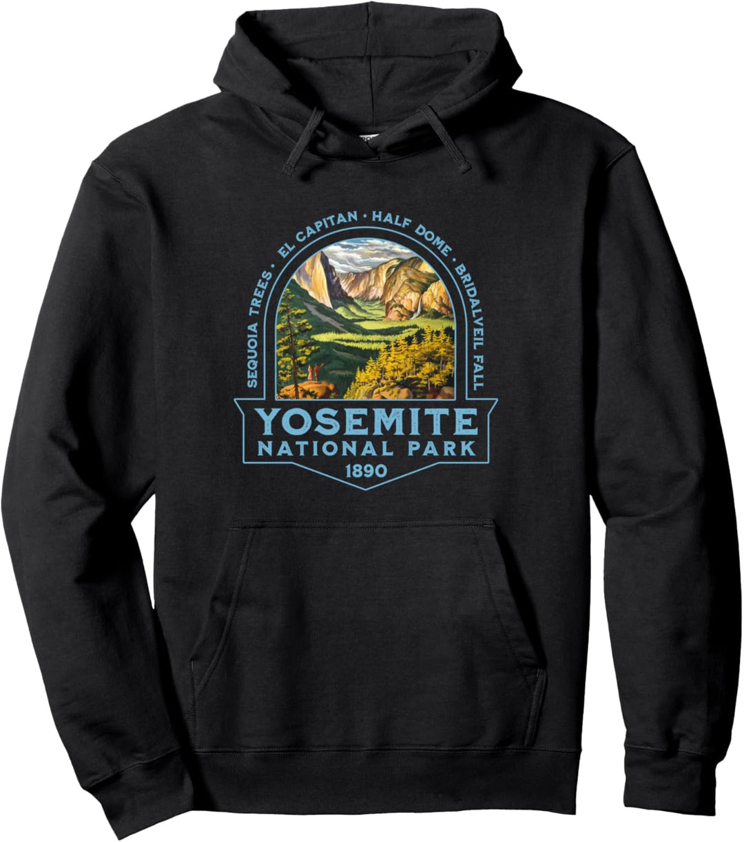 Yosemite National Park California Retro Wandern Camping Pullover Hoodie