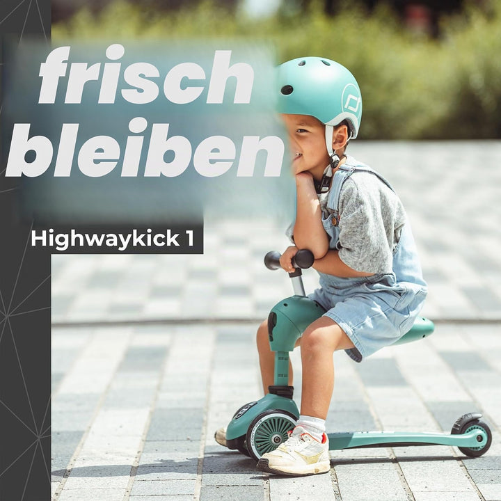 Scoot & Ride - Highwaykick 1 Children Adjustable Seated or Standing 2-in-1 Scooter Including Safety