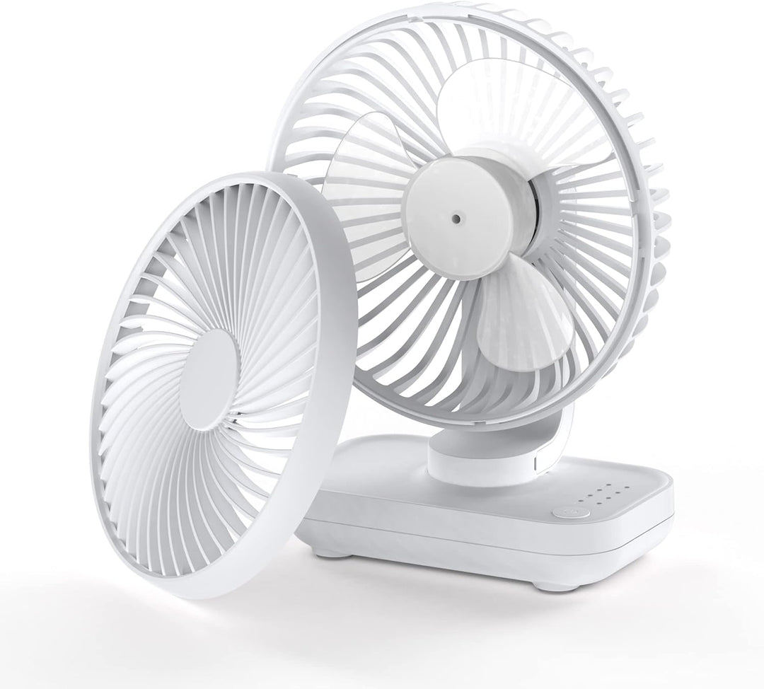 Mini Ventilator Leise, USB 4000mAh Akku kleiner Tischventilator, 4 Geschwindigkeiten für den Schreib
