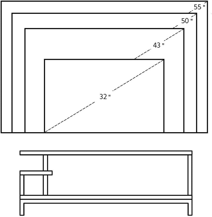 Yaheetech TV Lowborad Fernsehschrank TV-Schrank mit Ablage Industrie-Design Fernsehtisch für Fernseh