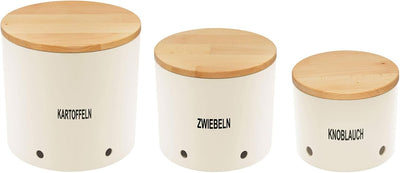 Magu Natur-Design Kartoffeltopf Zwiebeltopf Knoblauchtopf Beige aus einem Polymer aus natürlichen Ma