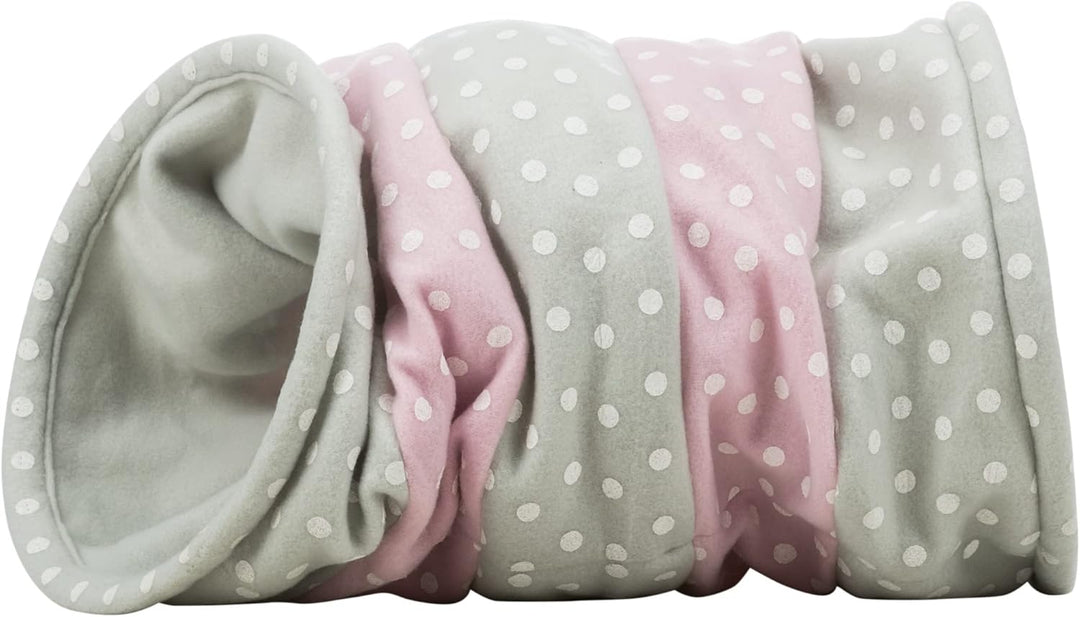 Trixie 4291 Spieltunnel, Fleece, ø 25 × 50 cm, grau/rosa (Packung mit 2) 1 Stück (2er Pack), 1 Stück