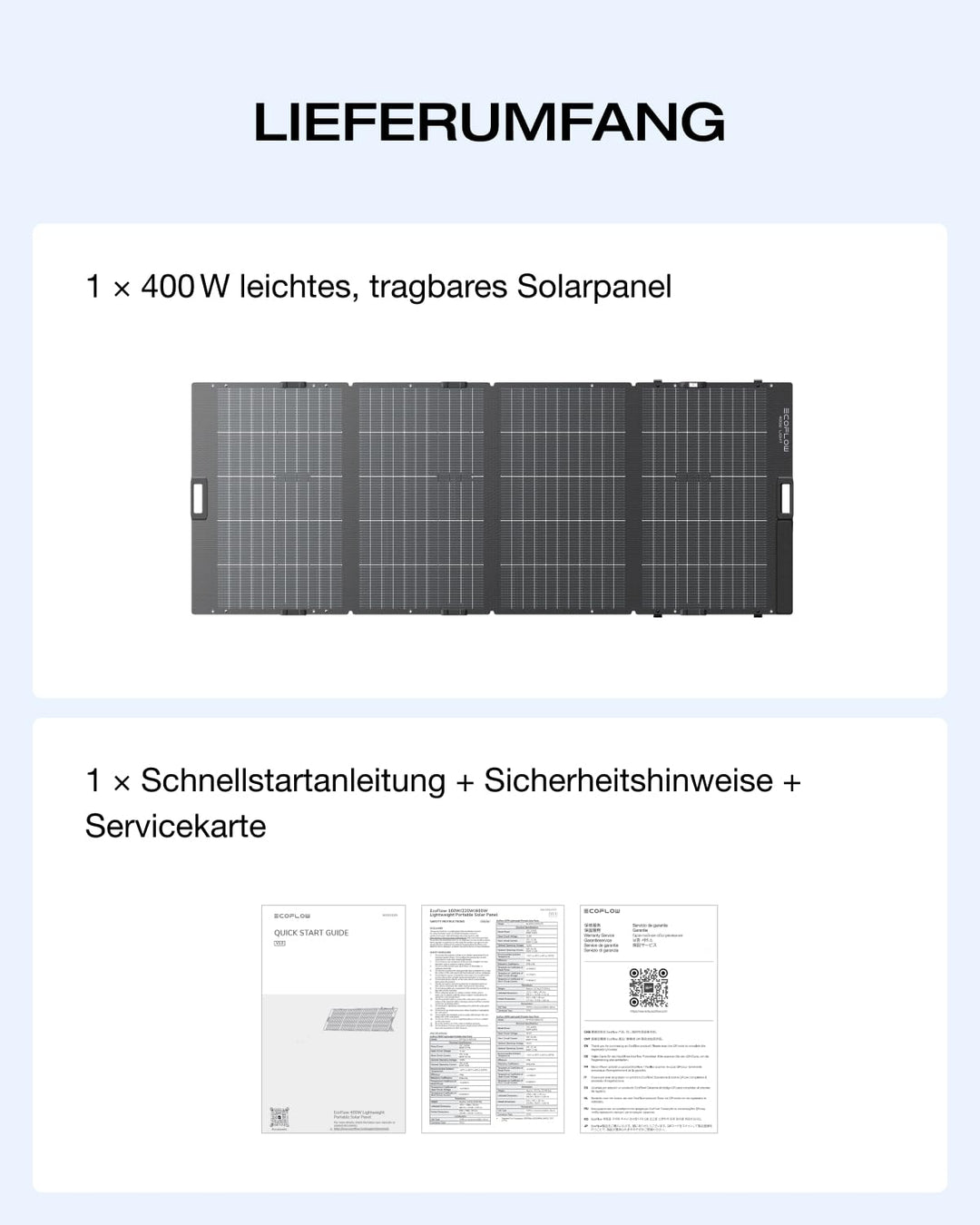 EF ECOFLOW 400W Solar Panel 0% VAT, Solarpanels Faltbar Solarmodul für Delta Pro/Delta Max/Delta Tra