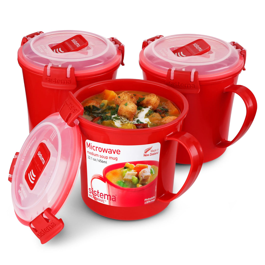 Sistema Microwave Suppentasse, mittelgross | mikrowellenfeste Frischhaltedose | 656 ml | BPA-frei |