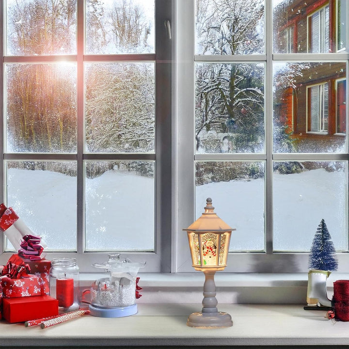 Weihnachtslaterne Schneekugel | Deko Schneekugel Licht | Glitzer Weihnachtslaterne Deko Für Tisch Wo