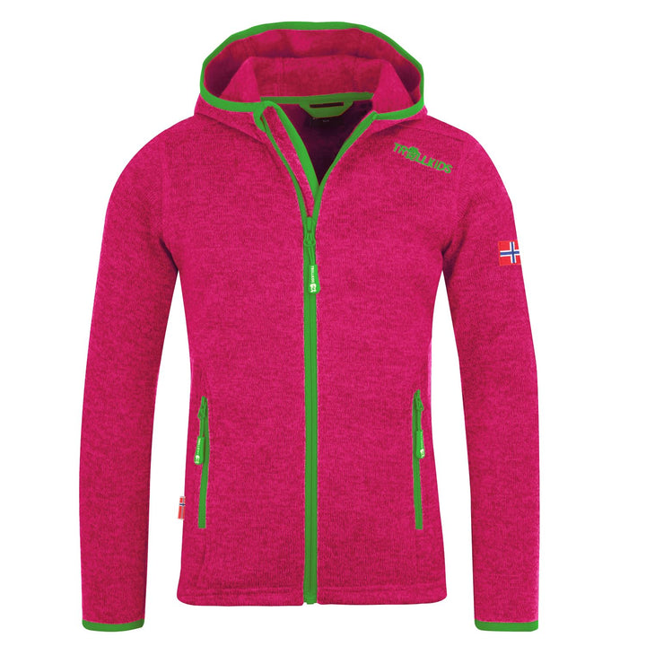 Trollkids Jondalen XT Mädchen Kapuzen Fleecejacke 92 Rosa/Grün, 92 Rosa/Grün