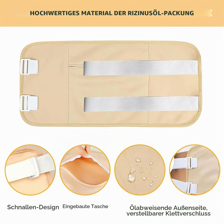 Rizinusöl Packung, 6 Stück Castor Oil Pack Wrap, Wiederverwendbare Castor Oil Pack Kit, Rizinusöl-Pa