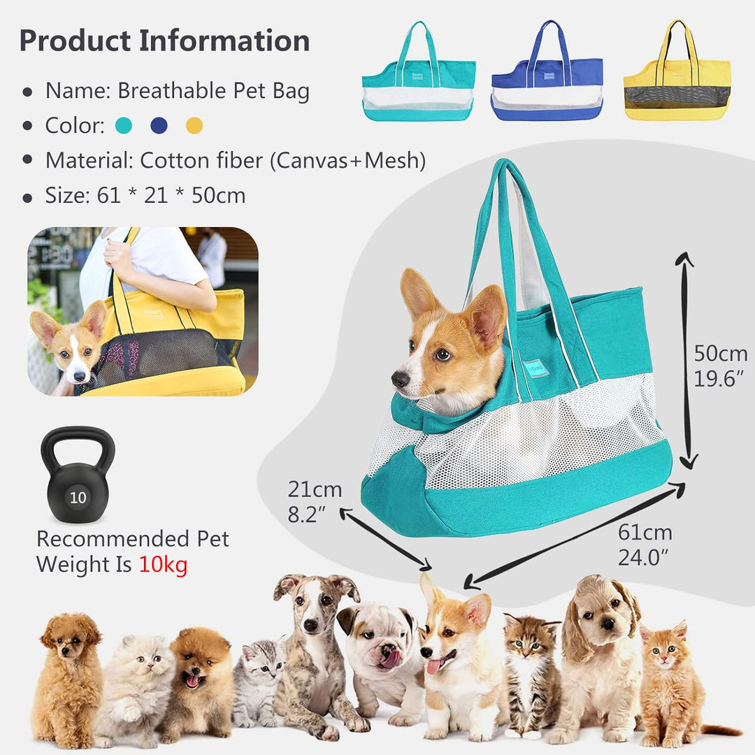 PETCUTE Haustier Handtasche,Atmungsaktiv Hundetragetasche Handtasche mit Sicherheitsleine,Faltbare R