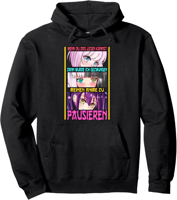 Anime Merch Kawaii Wenn du das lesen kannst dann Pullover Hoodie
