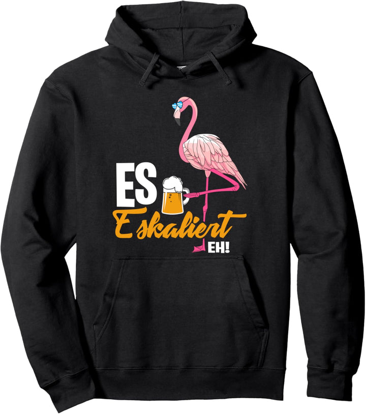 Es Eskaliert Eh - Flamingo Bier Party Sauftour Geschenk Pullover Hoodie