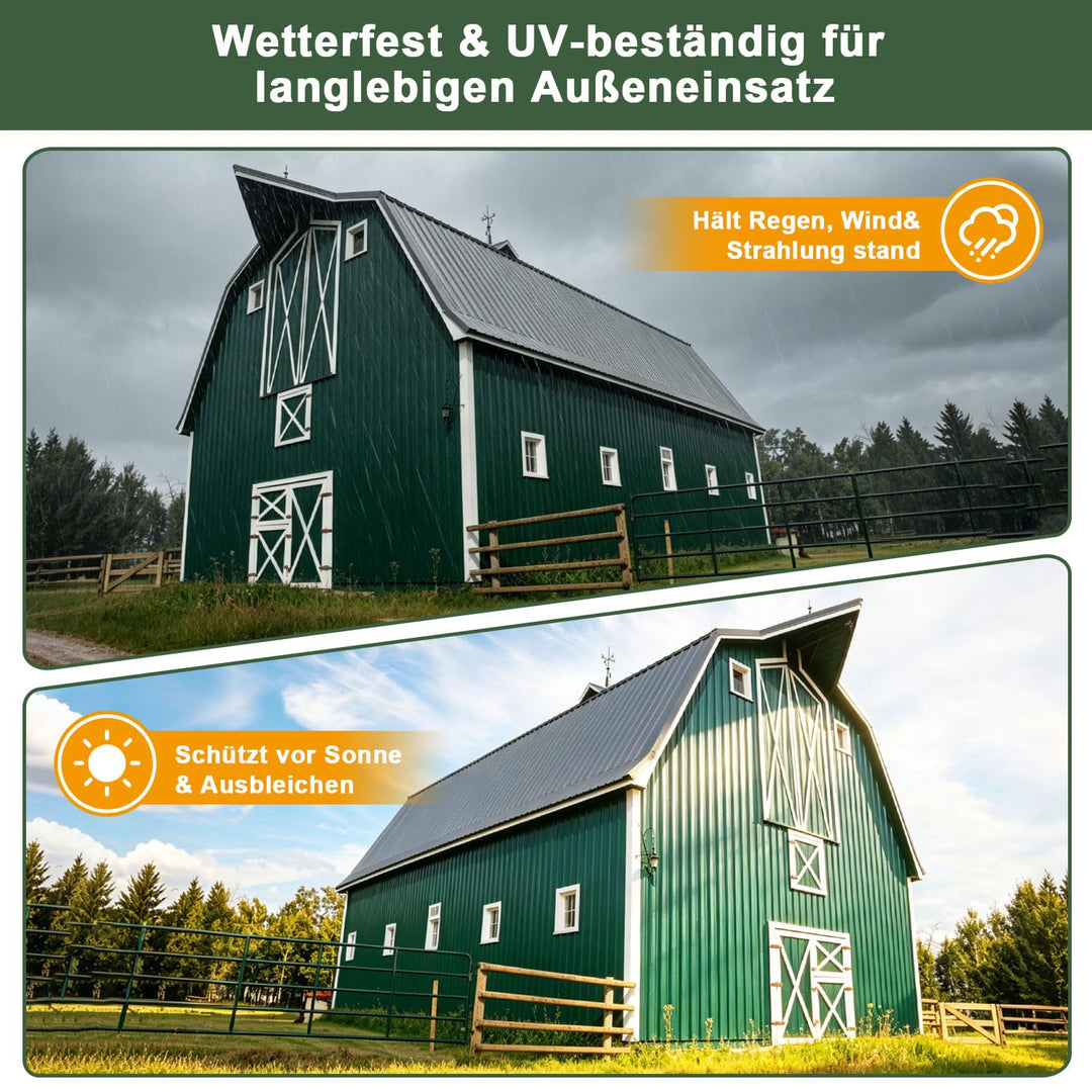 5x Wellblechplatten für Dach, 117 x 93 cm,1,5 mm PVC Wetterfeste Dachplatten Kunststoff,UV-beständig