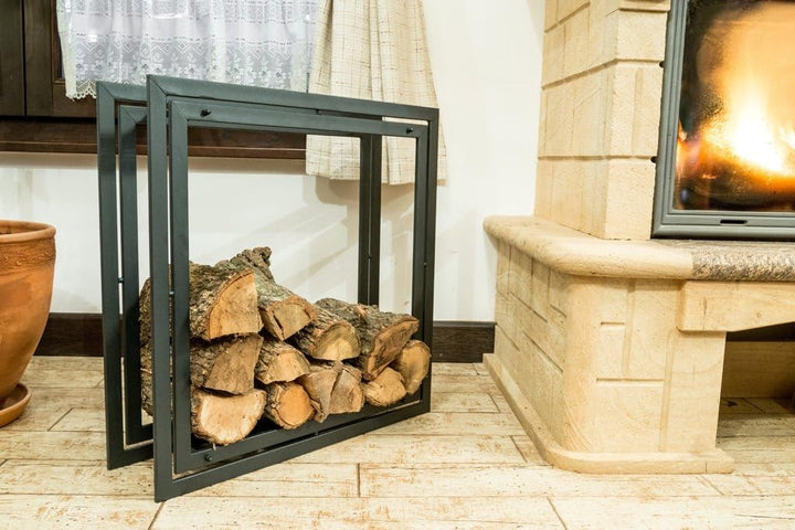 DanDiBo Kaminholzregal Square Kaminholzständer 70 cm Holzkorb Kaminholzhalter Holzregal