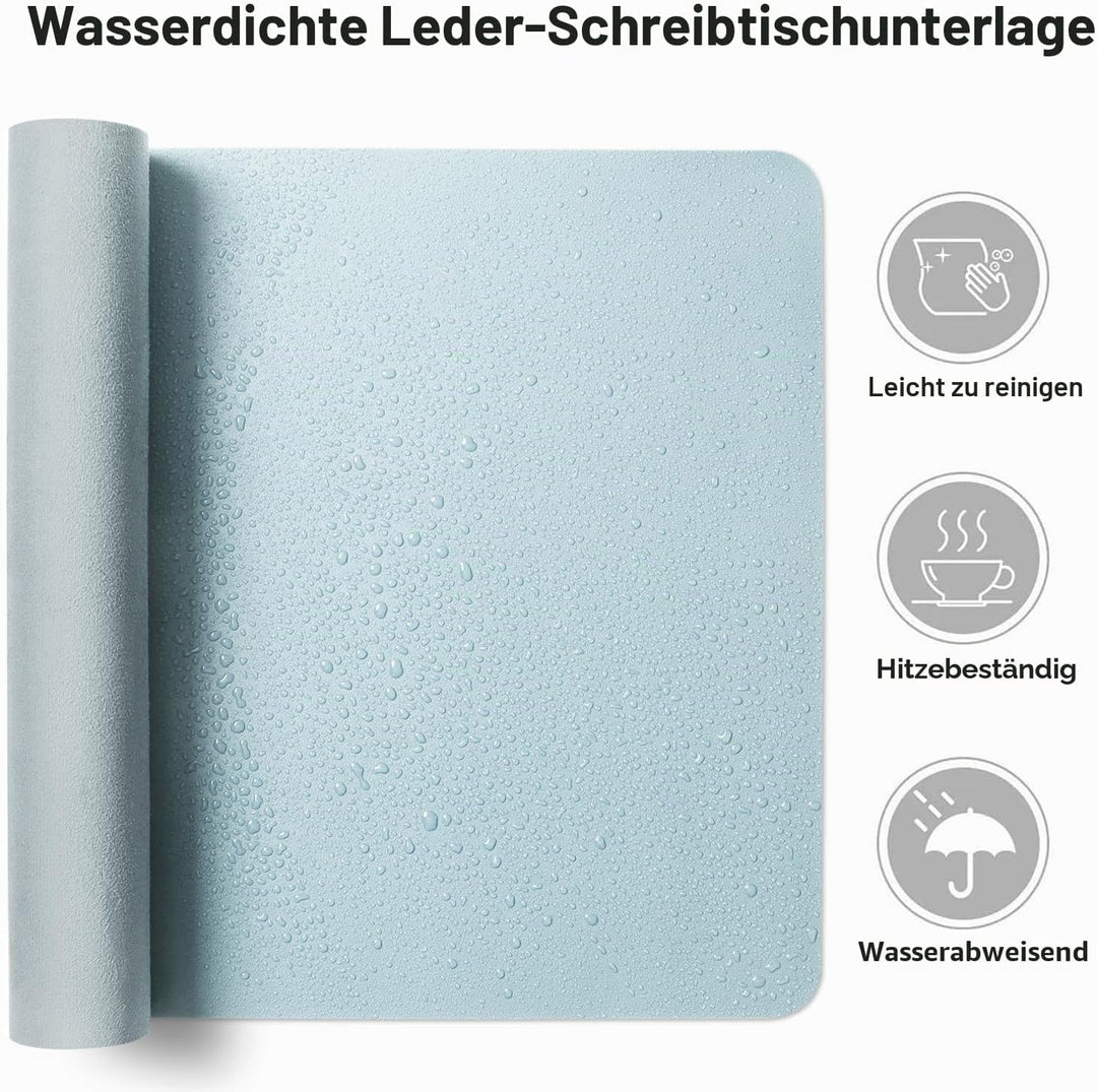 Aothia schreibtischunterlage,Mauspad, Büro-Schreibtischmatte, Rutschfester PU-Leder-schreibtischmatt