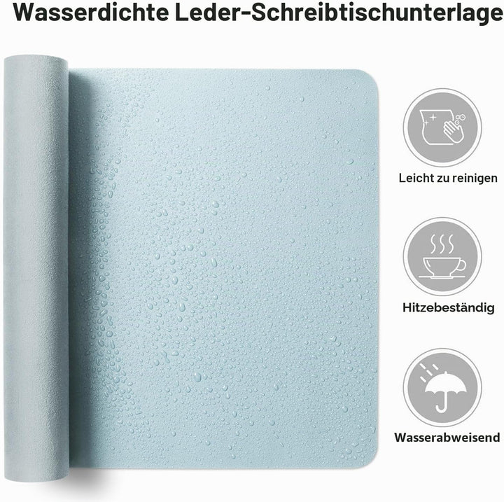 Aothia schreibtischunterlage,Mauspad, Büro-Schreibtischmatte, Rutschfester PU-Leder-schreibtischmatt