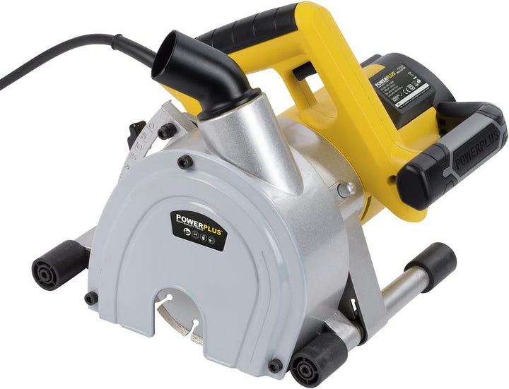 Powerplus Mauernutfräse POWX0650 - Profi Schlitzfräse mit 1800 Watt und Sägeblätter mit 150 mm Durch