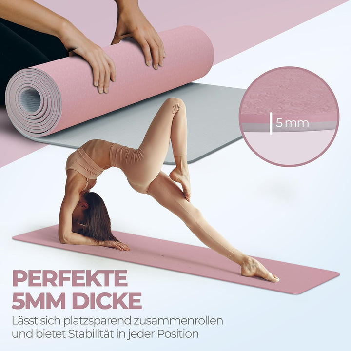 Fitleap Yoga Matte Pro aus umweltfreundlichem TPE-Schaum, sehr rutschfeste, schadstofffreie, hypoall
