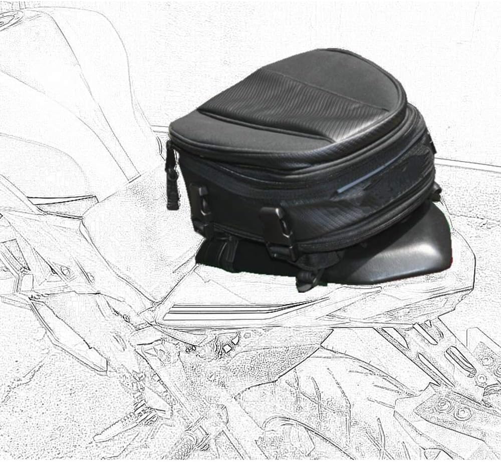 Motorrad Rücksitz Tail Pack Tasche Wasserdicht Leder Erweiterbar Gepäcktasche PU 7.5-10L Kapazität f